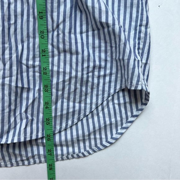 Everlane Blue White Stripe The Silky Cotton Relaxed Shirt Size 6 - no tags - Picture 6 of 7